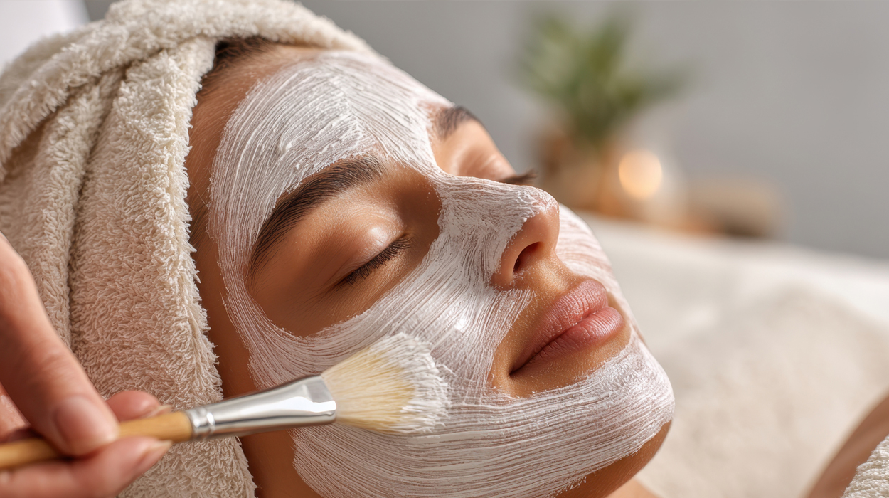 Client recieveing facial treatment scheduled through medspa software